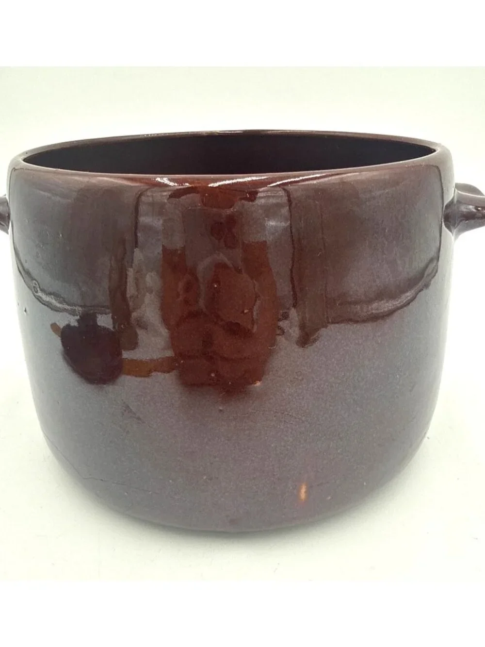 Vintage West Bend Brown Glazed Ceramic Stoneware Bean Pot with a Lid Country USA